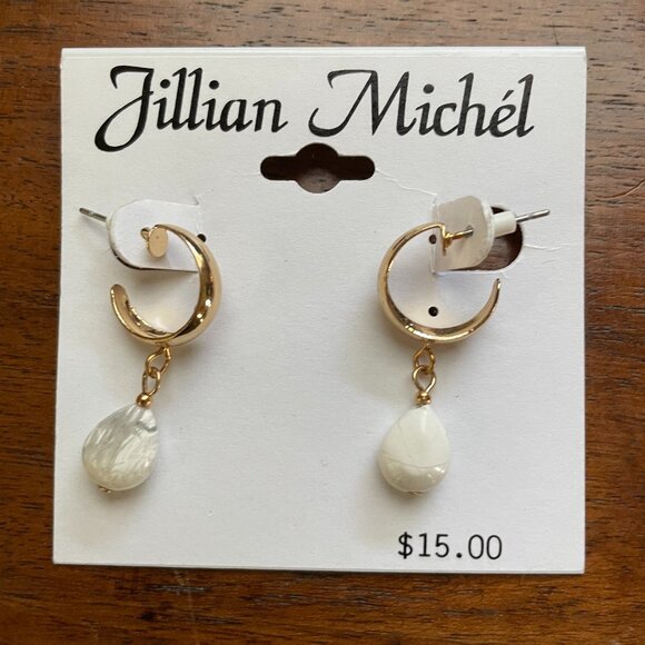 Bundle 3 Pairs for $12.  Jillian Michel Faux Pearl Gold Tone Drop Earrings. - Picture 1 of 2